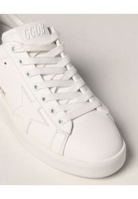 GOLDEN GOOSE - Sneakersy Purestar ze srebrną piętą. Kolor: biały. Materiał: guma. Szerokość cholewki: normalna. Wzór: aplikacja #8