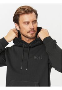 BOSS - Boss Bluza Weteddy 50501378 Czarny Relaxed Fit. Kolor: czarny. Materiał: bawełna