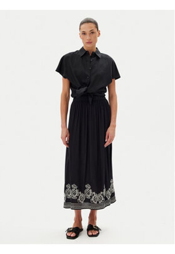 JDY Spódnica maxi Risso 15354225 Czarny Regular Fit. Kolor: czarny. Materiał: wiskoza