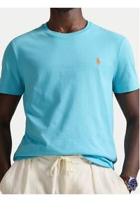 Polo Ralph Lauren T-Shirt 710671438510 Niebieski Custom Slim Fit. Typ kołnierza: polo. Kolor: niebieski. Materiał: bawełna #5