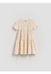 Reserved - Sukienka we wzory - kremowy. Kolor: kremowy. Materiał: bawełna #1