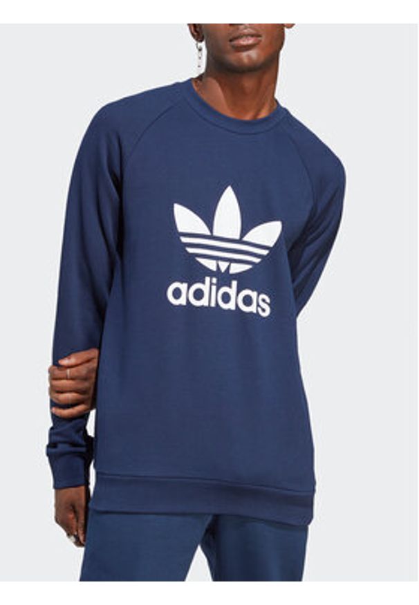 Adidas - adidas Bluza Adicolor Classics Trefoil Crewneck Sweatshirt IA4853 Niebieski Regular Fit. Kolor: niebieski. Materiał: bawełna