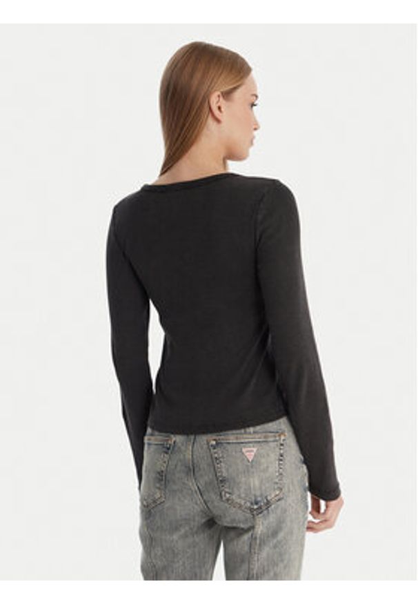 Guess Jeans Bluzka W6RP24 KA0H1 Szary Slim Fit. Kolor: szary. Materiał: bawełna