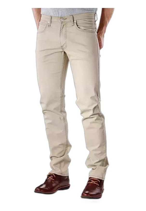 Lee - LEE DAREN ZIP FLY MĘSKIE SPODNIE MATERIAŁOWE BEIGE L707SC76 112118441. Materiał: materiał