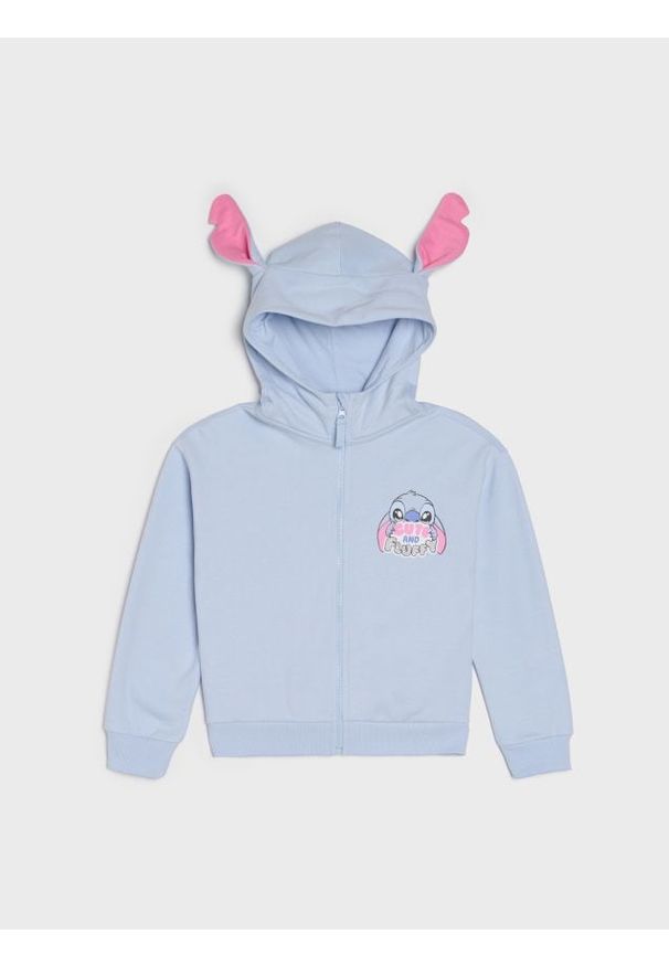 Sinsay - Rozpinana bluza z kapturem Lilo & Stitch - niebieski. Typ kołnierza: kaptur. Kolor: niebieski