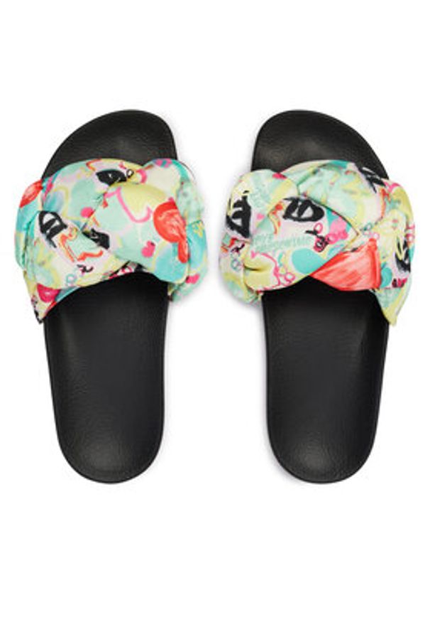 Love Moschino - LOVE MOSCHINO Klapki JA28312G0OIW480A Kolorowy. Materiał: materiał. Wzór: kolorowy