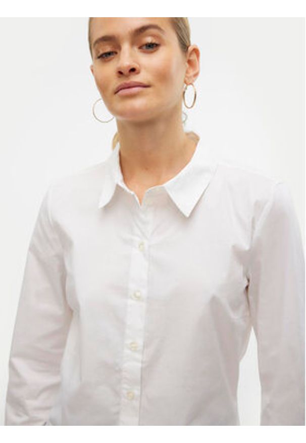 Vero Moda Koszula Anna 10318701 Biały Slim Fit. Kolor: biały. Materiał: bawełna