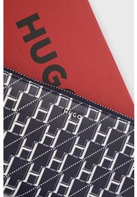 Hugo - HUGO portfel damski kolor granatowy. Kolor: niebieski. Materiał: materiał