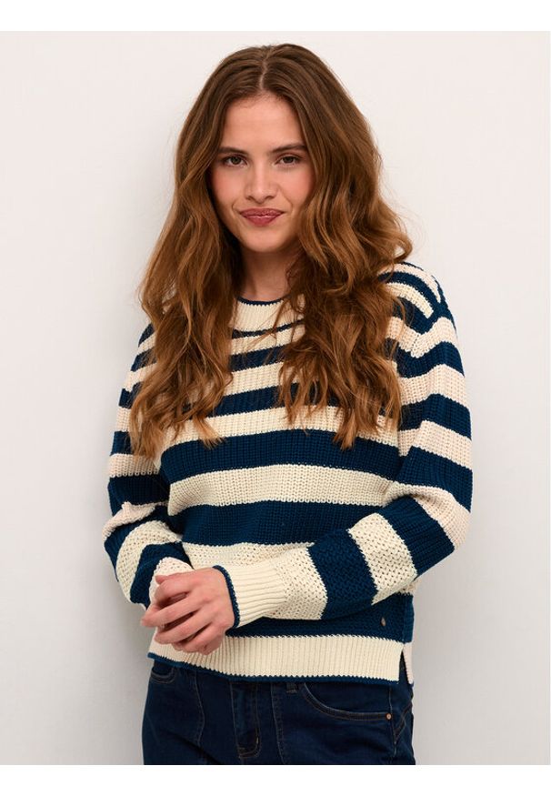 Cream Sweter Crmuka Knitted 10611880 Niebieski Straight Fit. Kolor: niebieski. Materiał: bawełna