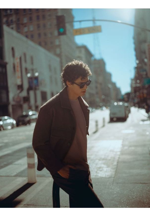 Reserved - Kurtka z wełną - brązowy. Kolor: brązowy. Materiał: wełna