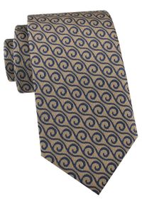 Krawat Męski - Angelo di Monti - Jasny Brąz, Geometryczny Wzór. Kolor: brązowy, beżowy, wielokolorowy. Materiał: tkanina. Wzór: geometria. Styl: elegancki, wizytowy #1