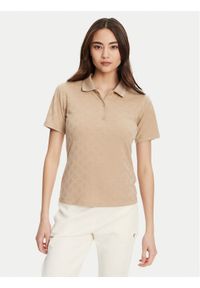 Guess Sweter V5YP01 KCX12 Beżowy Regular Fit. Kolor: beżowy. Materiał: syntetyk