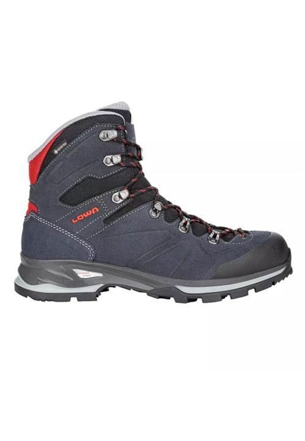 Buty trekkingowe męskie Lowa Baldo Gtx. Wysokość cholewki: za kostkę. Zapięcie: sznurówki. Kolor: wielokolorowy, niebieski, czarny. Materiał: guma, materiał, skóra, tkanina. Szerokość cholewki: normalna