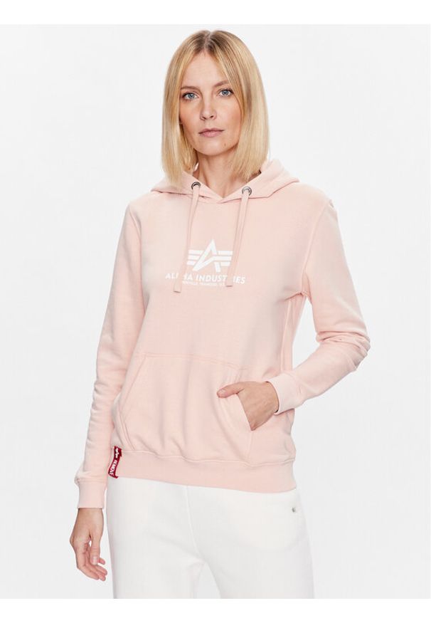 Alpha Industries Bluza New Basic 196032 Różowy Regular Fit. Kolor: różowy. Materiał: bawełna