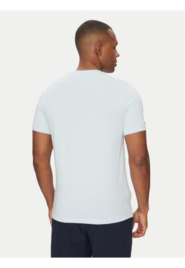 Lacoste T-Shirt TH8970 Błękitny Regular Fit. Kolor: niebieski. Materiał: syntetyk, bawełna