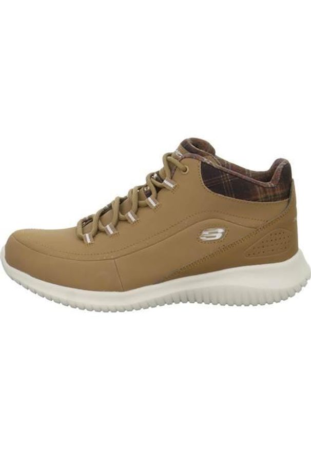 skechers - Buty do chodzenia damskie Skechers Ultra Flex Just Chill. Zapięcie: sznurówki. Kolor: brązowy. Materiał: syntetyk, tkanina, skóra, materiał. Szerokość cholewki: normalna. Model: Skechers Sport. Sport: turystyka piesza