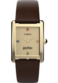 Zegarek Timex Zegarek damski Timex TW2Y75700 CYRKONIE brązowy. Kolor: brązowy #1