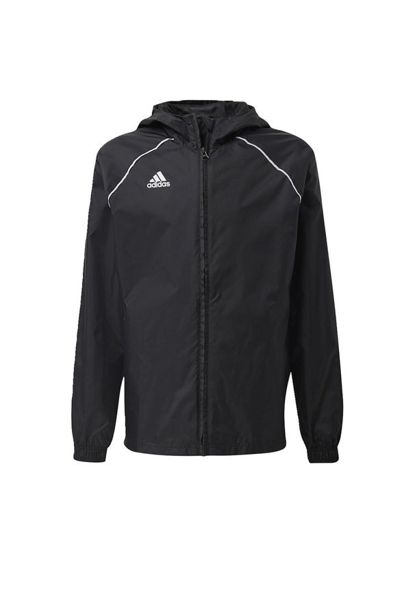 Adidas - Kurtka piłkarska dla dzieci adidas Core 18 Rain JUNIOR. Kolor: biały, wielokolorowy, czarny. Sport: piłka nożna