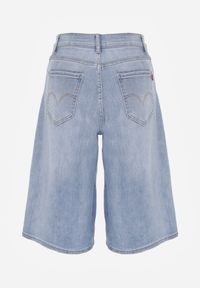 Born2be - Niebieskie Jeansowe Szorty z Bawełny w Stylu Bermudów z Szerokimi Nogawkami Neamemenis. Okazja: na imprezę, na co dzień, na spacer. Kolekcja: plus size. Kolor: niebieski. Materiał: jeans, bawełna. Sezon: lato. Styl: casual, elegancki #5