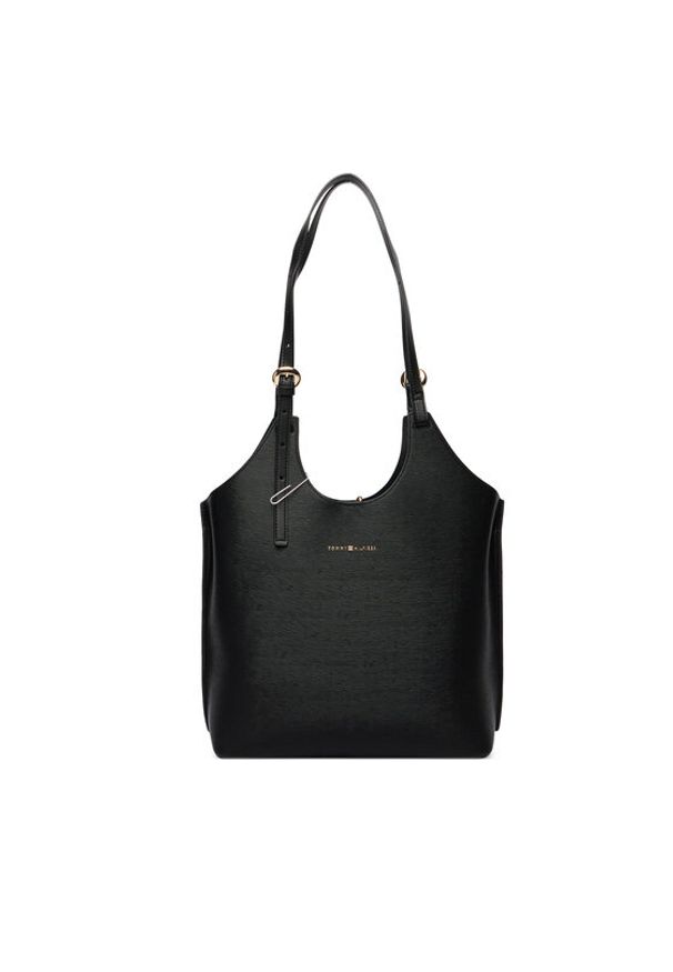 TOMMY HILFIGER - Tommy Hilfiger Torebka Th Modern Tote AW0AW18618 Czarny. Kolor: czarny. Materiał: skórzane
