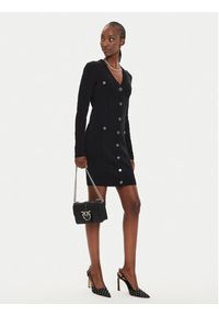 Pinko - PINKO Sukienka dzianinowa Solfitaggio Abito 103974 A21T Czarny Slim Fit. Kolor: czarny. Materiał: lyocell #2