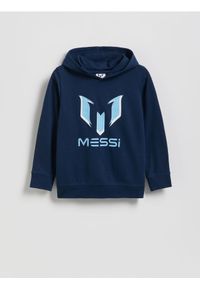 Reserved - Bluza z kapturem Messi - granatowy. Typ kołnierza: kaptur. Kolor: niebieski. Materiał: bawełna, dzianina #1