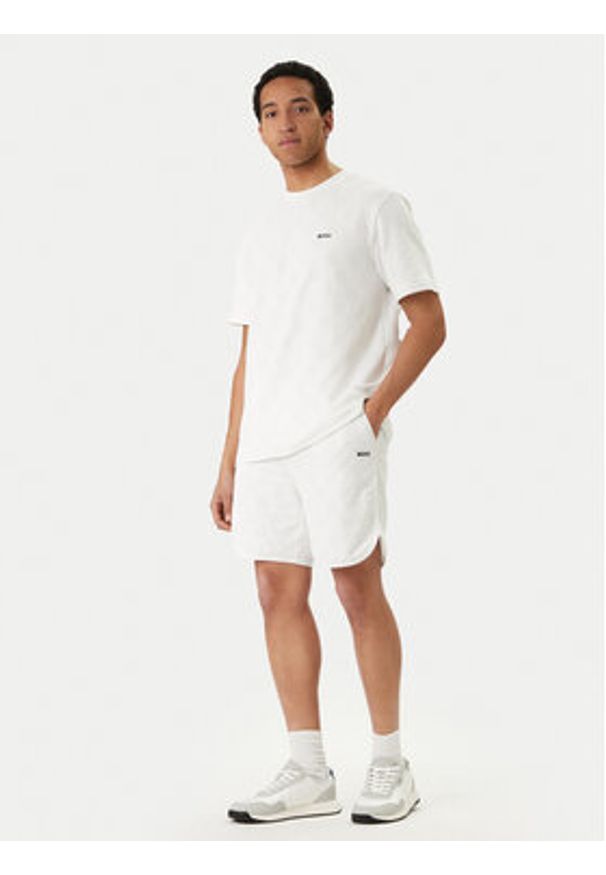 BOSS Szorty sportowe Member 50558883 Biały Relaxed Fit. Kolor: biały. Materiał: bawełna. Styl: sportowy