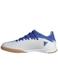 Adidas - Buty piłkarskie adidas X Speedflow.3 In Jr GW7492 białe białe. Zapięcie: sznurówki. Kolor: biały. Materiał: syntetyk, guma. Sport: piłka nożna