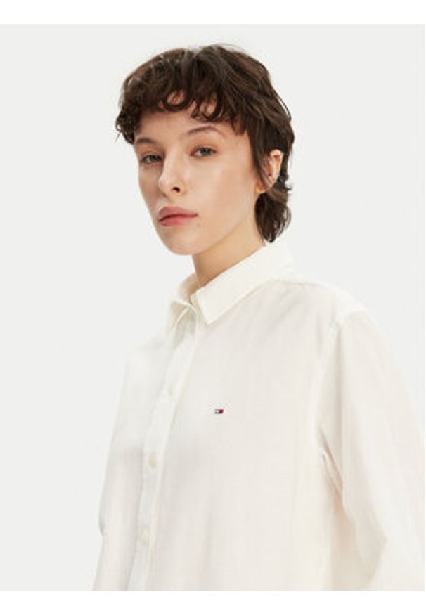 Tommy Jeans Koszula DW0DW20292 Écru Relaxed Fit. Materiał: bawełna