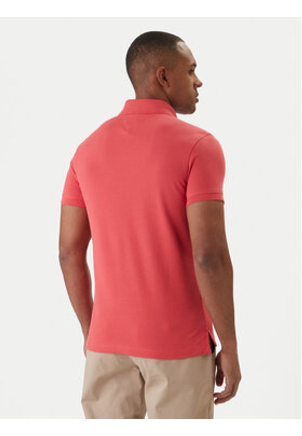 TOMMY HILFIGER - Tommy Hilfiger Polo 1985 MW0MW17771 Koralowy Slim Fit. Typ kołnierza: polo. Kolor: pomarańczowy. Materiał: bawełna