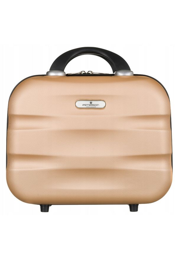 Kuferek podróżny kosmetyczka Peterson [DH] PTN 5806-K-M złoty M. Kolor: złoty. Materiał: materiał. Styl: elegancki