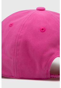 GAP czapka z daszkiem bawełniana dziecięca kolor różowy gładka. Kolor: różowy. Materiał: bawełna. Wzór: gładki #2