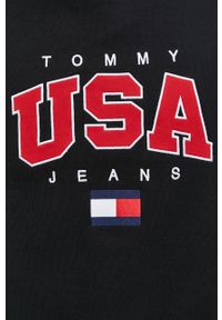 Tommy Jeans bluza męska kolor czarny z aplikacją. Kolor: czarny. Materiał: bawełna, poliester. Wzór: aplikacja #4