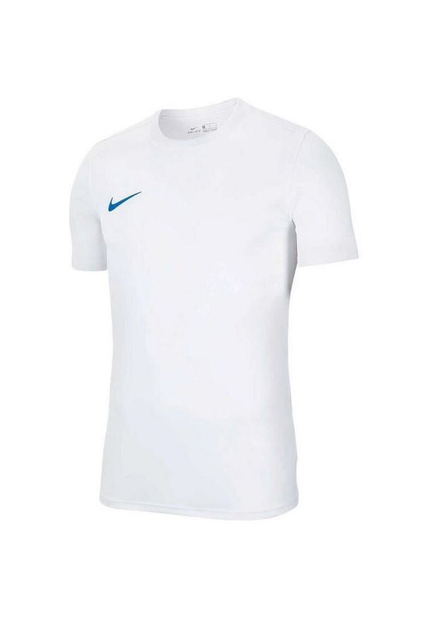 Nike - Męska Koszulka Z Krótkim Rękawem Dry Park VII. Kolor: niebieski, wielokolorowy, biały. Długość rękawa: krótki rękaw. Długość: krótkie. Sport: turystyka piesza