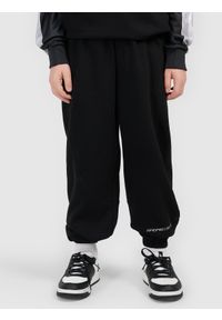 4f - 4F Spodnie dresowe joggery chłopięce - czarne 146/152 (10-12 lat). Okazja: na co dzień, na spacer, na uczelnię. Kolor: czarny. Materiał: dresówka. Sezon: lato. Styl: casual #2