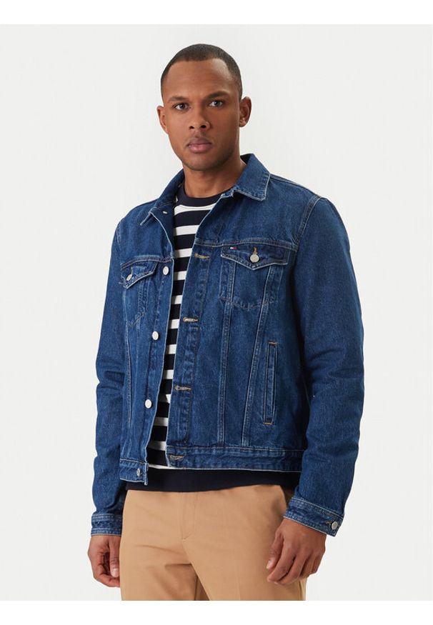 TOMMY HILFIGER - Tommy Hilfiger Kurtka jeansowa MW0MW42629 Niebieski Regular Fit. Kolor: niebieski. Materiał: bawełna