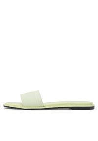 Calvin Klein Klapki Squared Flat Slide He HW0HW00817 Zielony. Kolor: zielony. Materiał: materiał #5