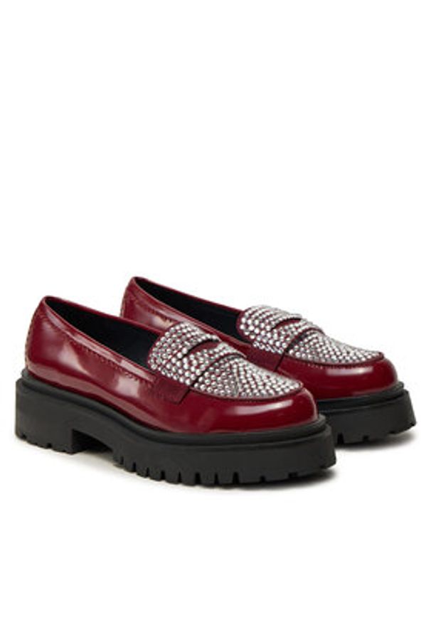 Steve Madden Loafersy Longhaul SM11003448 Bordowy. Kolor: czerwony. Materiał: skóra