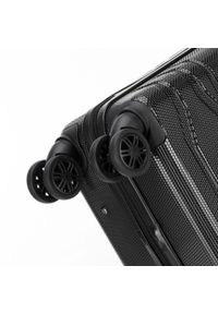 Wittchen - Średnia walizka z polikarbonu tłoczona czarna. Kolor: czarny. Materiał: guma