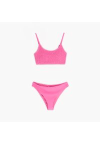 Cropp - Dwuczęściowy kostium kąpielowy - Różowy. Kolor: różowy #1