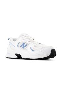 Buty dziecięce New Balance GR530CJ – białe. Okazja: na uczelnię, na co dzień. Kolor: biały. Materiał: guma, materiał, syntetyk. Szerokość cholewki: normalna #4