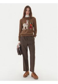 Weekend Max Mara Spodnie materiałowe Hataley 2525136022 Brązowy Regular Fit. Kolor: brązowy. Materiał: wełna #4