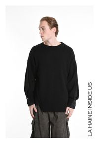 La Haine Inside Us Sweter | 3K M1111 | Mężczyzna | Czarny. Okazja: na co dzień. Kolor: czarny. Materiał: wełna, wiskoza, akryl. Sezon: lato. Styl: casual, elegancki #3