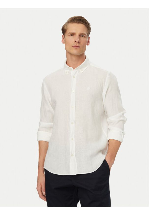 BOSS Koszula H-Liam 50556077 Biały Regular Fit. Kolor: biały. Materiał: len