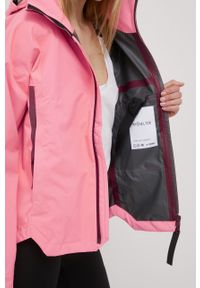 adidas TERREX kurtka przeciwdeszczowa Myshelter H48584 damska kolor różowy. Typ kołnierza: kaptur. Kolor: różowy. Materiał: tkanina, poliester, materiał. Wzór: paski, ze splotem #5