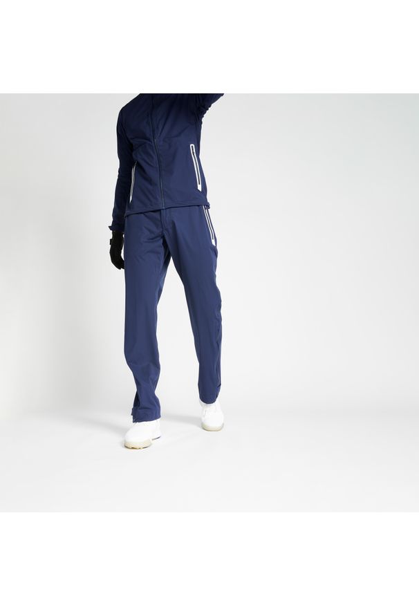 INESIS - Wodoodporne spodnie do golfa RW500 męskie. Kolor: niebieski. Materiał: materiał. Sport: golf