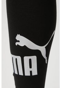 Puma legginsy Essentials+ Metallic 848307 damskie kolor czarny z nadrukiem. Stan: podwyższony. Kolor: czarny. Materiał: dzianina. Wzór: nadruk #2