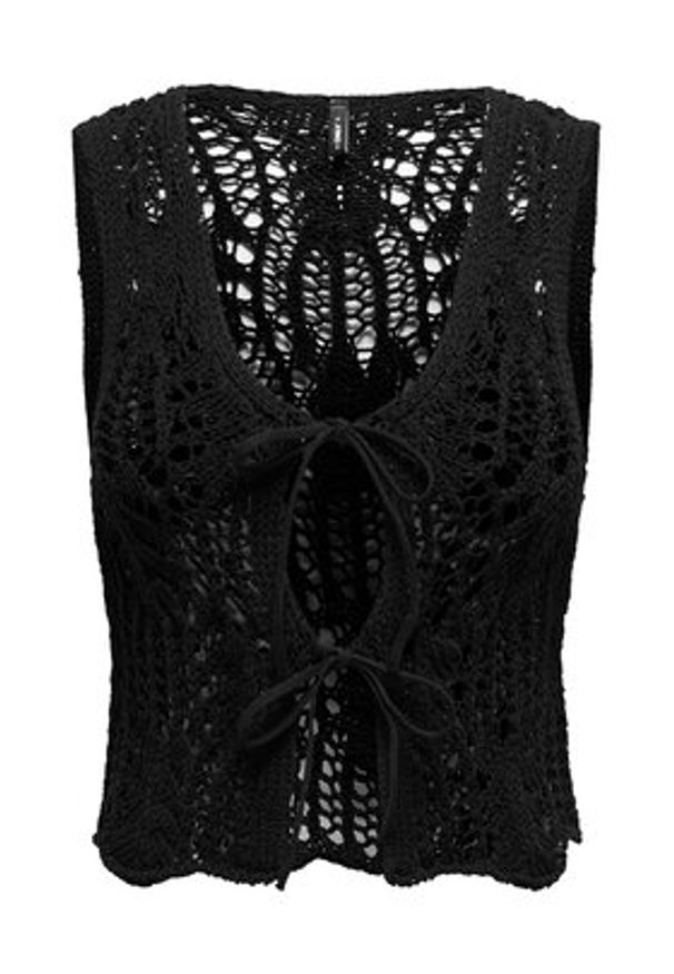 only - ONLY Top Lizzy 15343882 Czarny Regular Fit. Kolor: czarny. Materiał: syntetyk