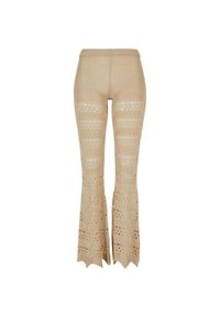 Legging damskie dzianiny w flauszu Urban Classics. Kolor: beżowy. Materiał: dzianina #1