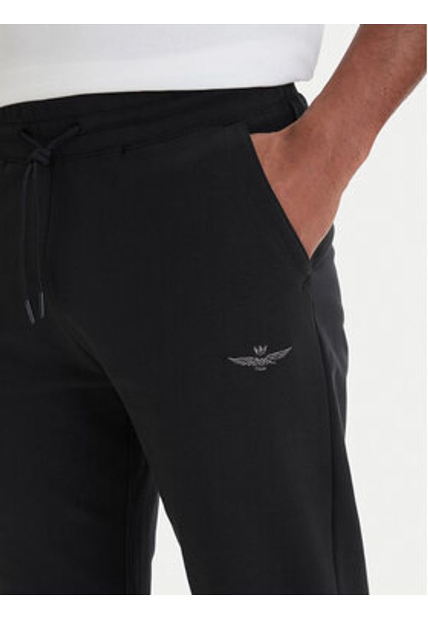 Aeronautica Militare Spodnie dresowe 261PF0872UF00459 Czarny Regular Fit. Kolor: czarny. Materiał: bawełna